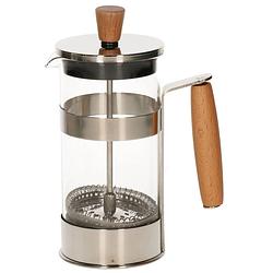 Foto van Cafetiere french press koffiezetter bamboe 350 ml - cafetiere