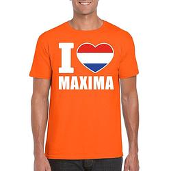 Foto van Oranje i love maxima shirt heren - oranje koningsdag/ holland supporter kleding s