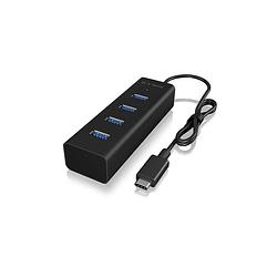 Foto van Icy box ib-hub1409-c3 usb-c® (usb 3.2 gen 2) multiport hub 4 poorten zwart