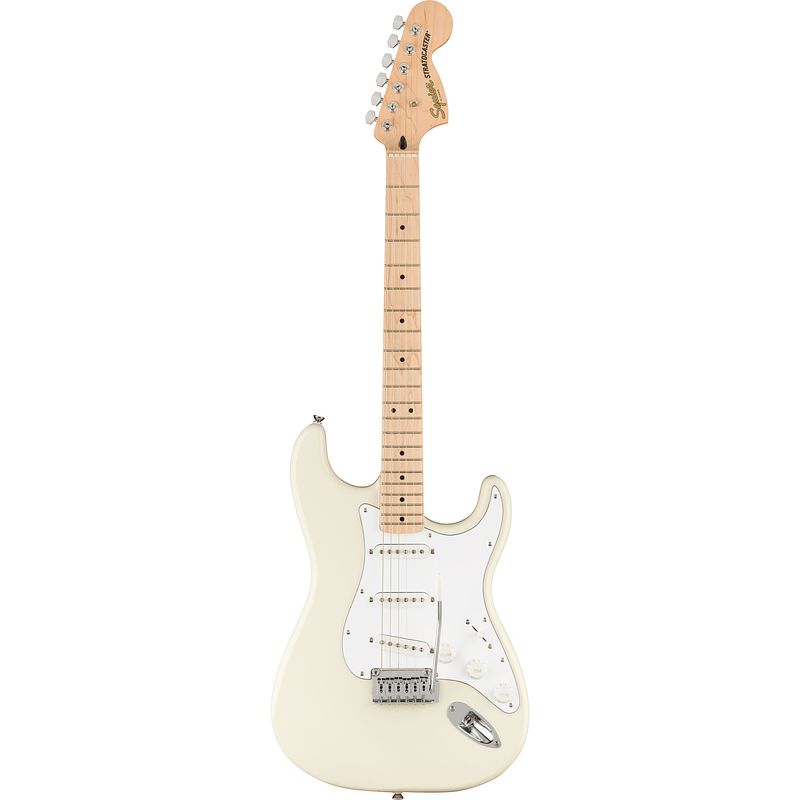 Foto van Squier affinity series stratocaster mn olympic white elektrische gitaar