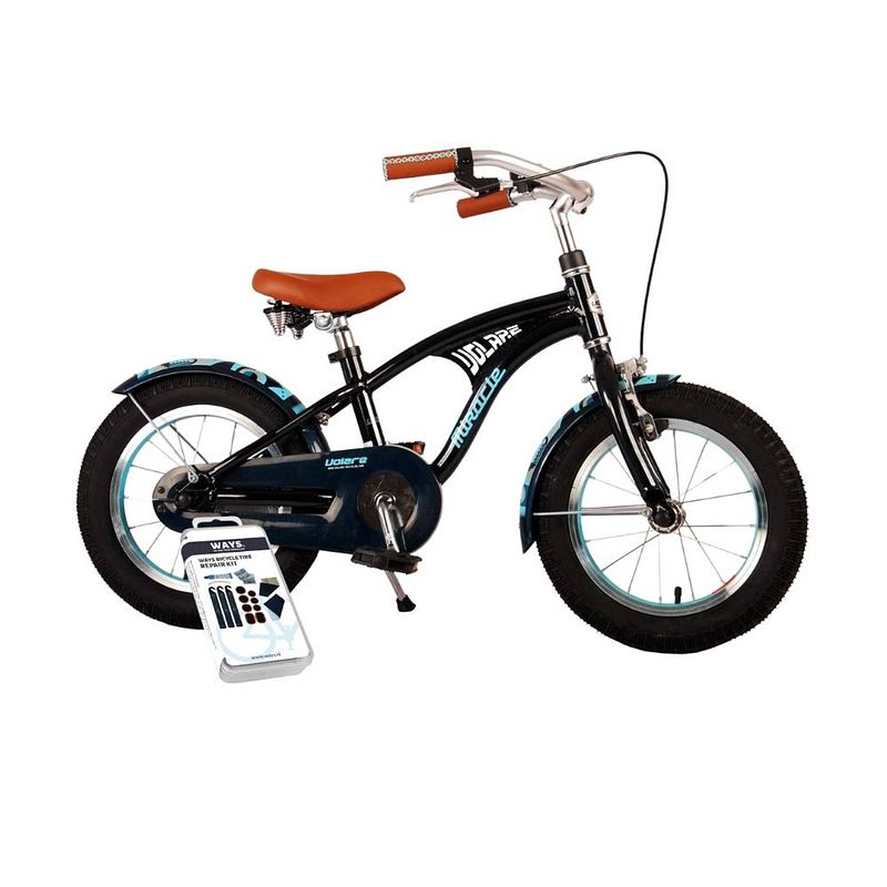 Foto van Volare kinderfiets miracle cruiser - 14 inch - mat blauw - inclusief ways bandenplakset