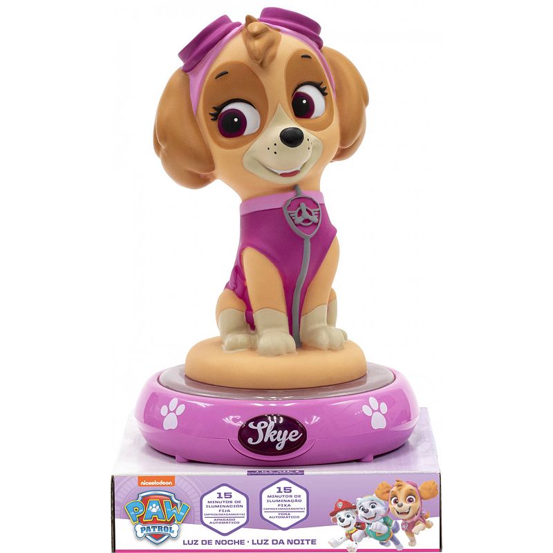 Foto van Nickelodeon nachtlamp 3d paw patrol skye led 15 x 13,5 cm roze