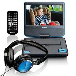 Foto van Portable 7"" dvd-speler met usb-hoofdtelefoon-bracket lenco dvp-710bu zwart-blauw