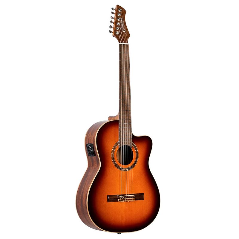 Foto van Ortega rce238sn-ft performer series natural elektrisch-akoestische klassieke gitaar met gigbag