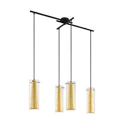 Foto van Eglo pinto gold hanglamp - e27 - 90,5 cm - zwart/goud