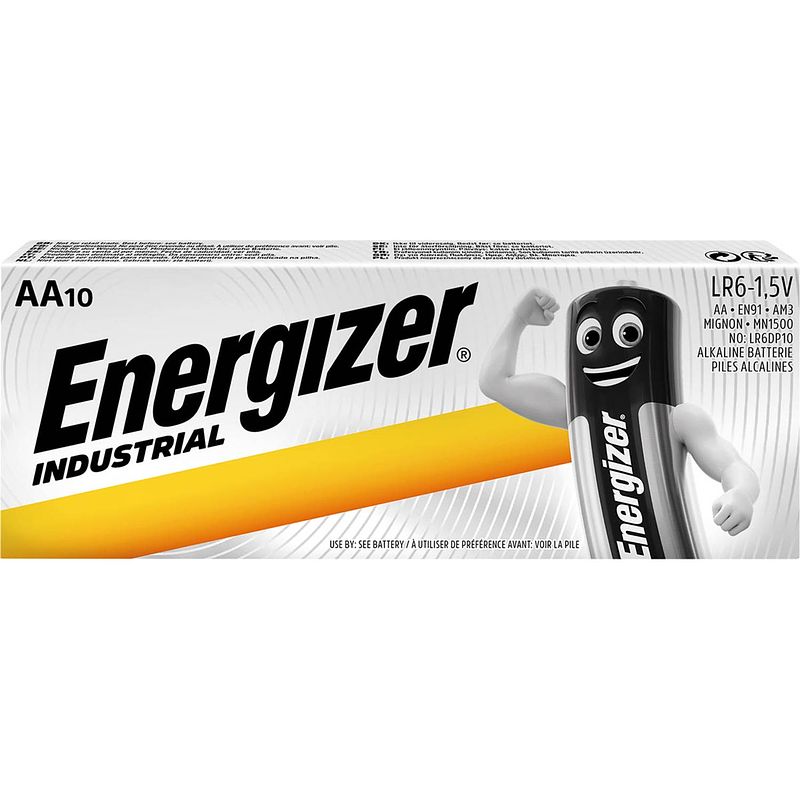 Foto van Energizer industrial alkaline batterij aa/lr06/e91, 10 stuks