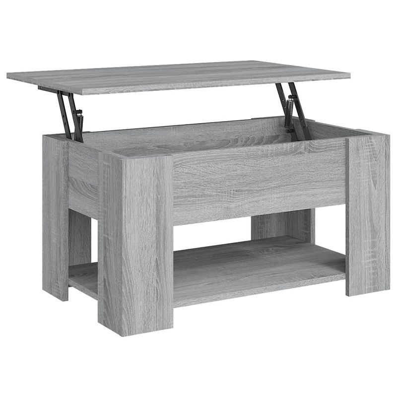 Foto van Vidaxl salontafel 79x49x41 cm bewerkt hout grijs sonoma eikenkleurig