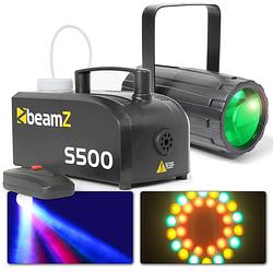 Foto van Beamz lichtset met moonflower en s500 rookmachin