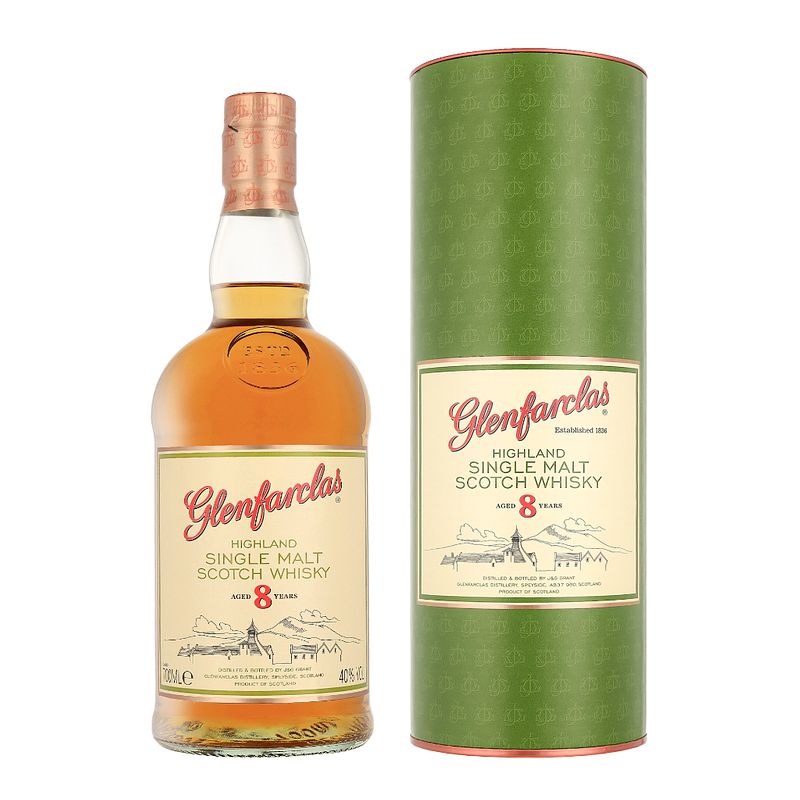 Foto van Glenfarclas 8 years 70cl whisky + giftbox