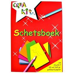 Foto van Crea-kit schetsblok junior a4 gekleurd papier 20 vellen