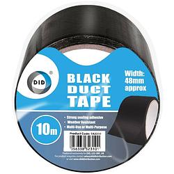 Foto van Did duct tape/reparatietape zwart 10 meter x 48 mm - tape (klussen)