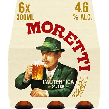 Foto van Birra moretti l'sautentica bier fles 6 x 300ml bij jumbo