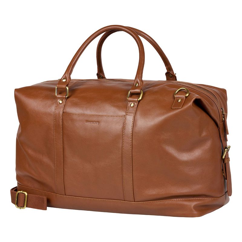 Foto van Bloomsbury leren weekendtas unisex reistas - cognac