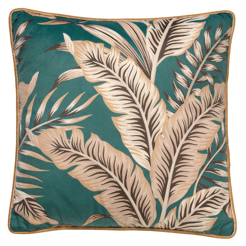 Foto van Dutch decor palmer - sierkussen velvet sagebrush green 45x45 cm - groen - groen