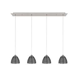 Foto van Light & design - hanglamp - industrieel - aluminium en glas - zwart - voor binnen - woonkamer - eetkamer - slaapkamer -