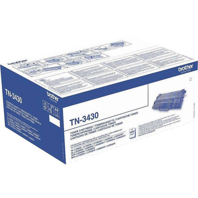 Foto van Brother toner, 3.000 pagina'ss, oem tn-3430, zwart 3 stuks