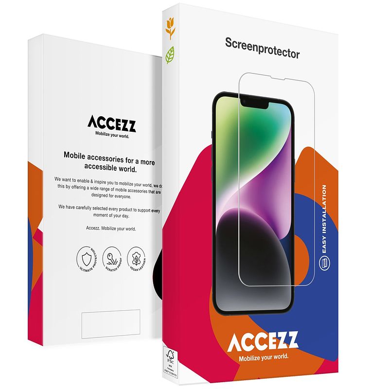 Foto van Accezz gehard glas full cover screenprotector iphone 15 smartphone screenprotector transparant