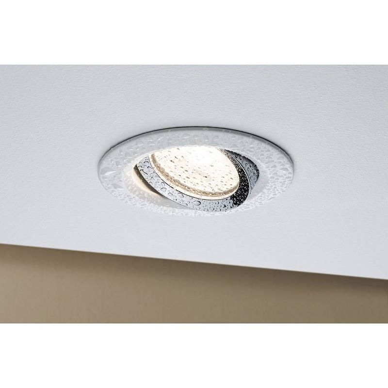 Foto van Paulmann nova inbouwlamp voor badkamer halogeen gu10 35 w ip65 wit (mat), chroom