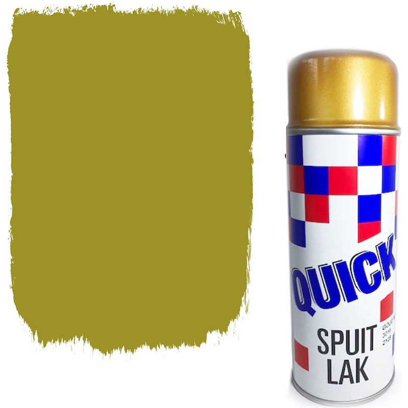 Foto van Spuitverf spuitlak spuitbus goud metallic goud code 3016-2128 vernis sneldrogend transparant binnen & buit