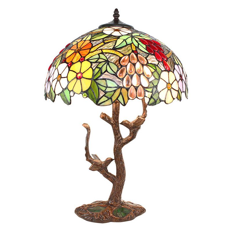 Foto van Haes deco - tiffany tafellamp blauw, groen, rood ø 41x57 cm fitting e27 / lamp max 2x60w