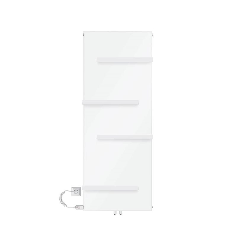 Foto van Ml-design elektrische badkamerradiator 1600x604 mm wit met verwarmingselement 900w + 4x handdoekstang