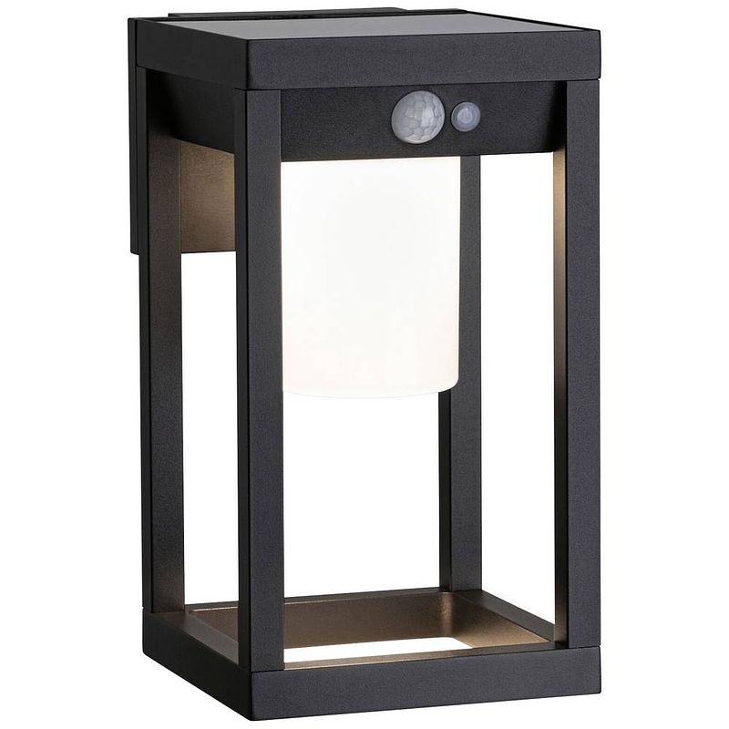 Foto van Paulmann 94572 marisol solar wandlamp 5.5 w warmwit zwart