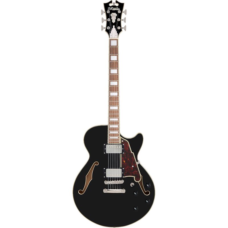 Foto van D'sangelico premier ss solid black semi-akoestische gitaar