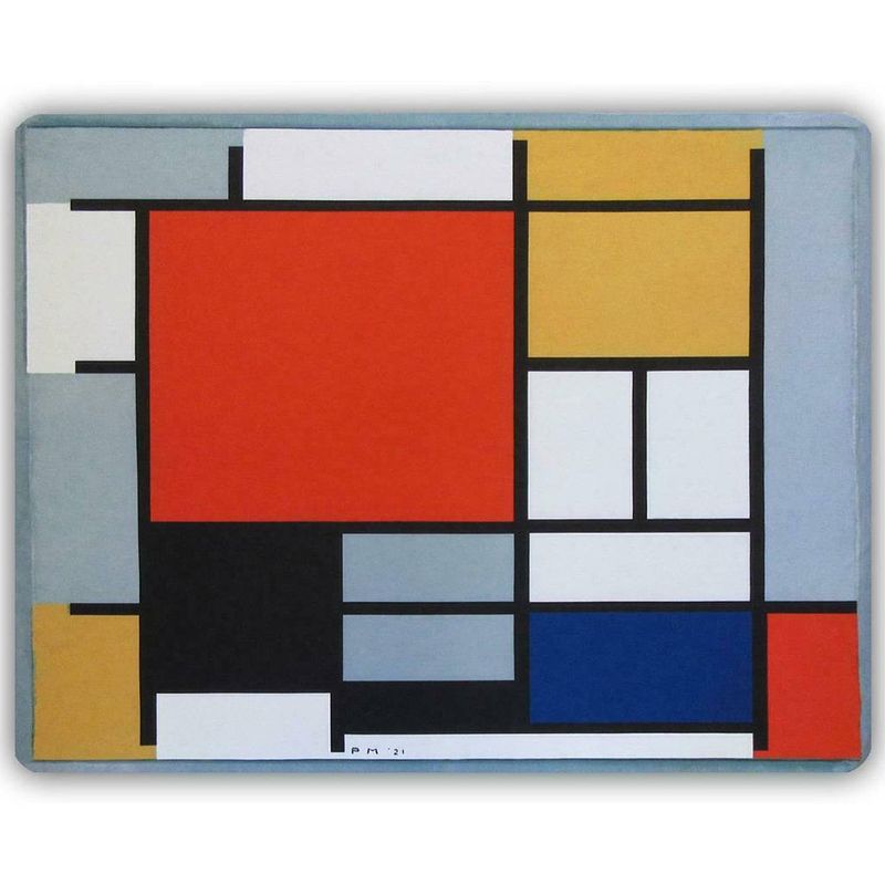 Foto van Dunne fleecedeken - plaid - kunst - 150 x 120 cm - compositie van piet mondriaan