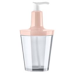 Foto van Koziol zeepdispenser flow organisch 250 ml roze/transparant