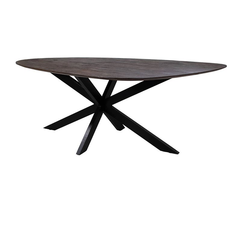 Foto van Giga meubel eettafel kiezel - bruin - 200cm - eettafel owen