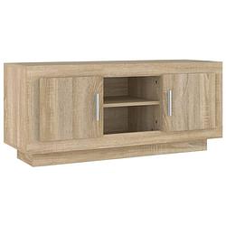 Foto van The living store tv-meubel 102x35x45 cm bewerkt hout sonoma eikenkleurig - kast