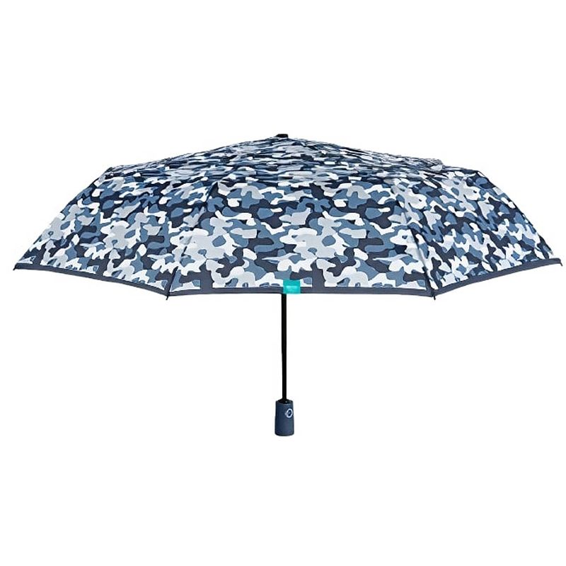 Foto van Perletti paraplu camouflage dames 98 cm microvezel blauw