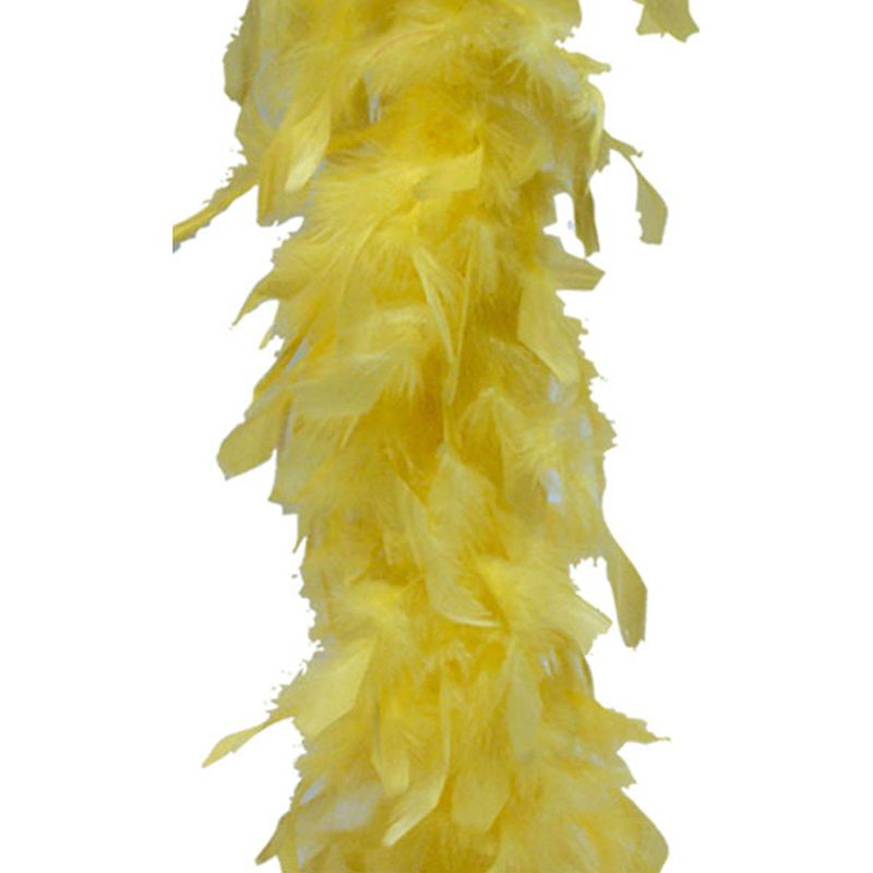 Foto van Carnaval verkleed veren boa kleur geel 180 cm - verkleed boa