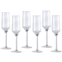 Foto van Champagneglas / glazen 6x stuks 22 centiliter - feest / party champagneglazen set