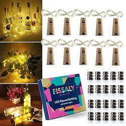 Foto van Fissaly® 10 stuks led kurk flesverlichting decoratie incl. batterijen - feestverlichting & sfeerlampen - verlichting