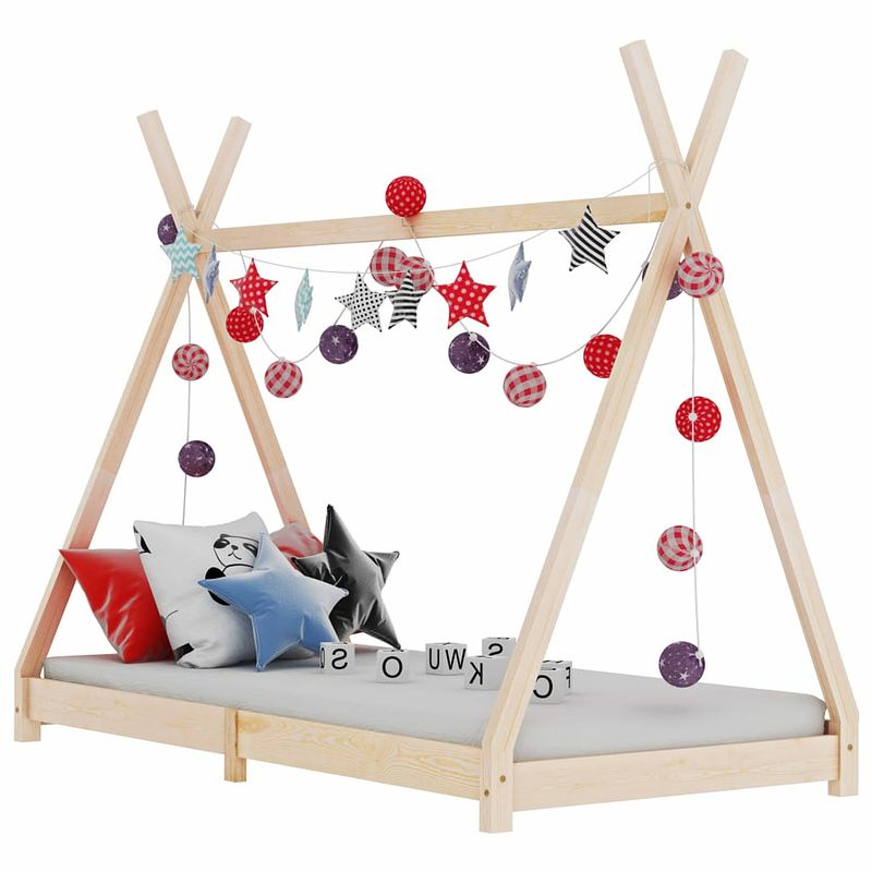 Foto van Vidaxl kinderbedframe massief grenenhout 90x200 cm