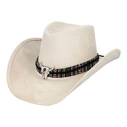 Foto van Boland party carnaval verkleed cowboy hoed rodeo - creme wit - volwassenen - polyester - verkleedhoofddeksels