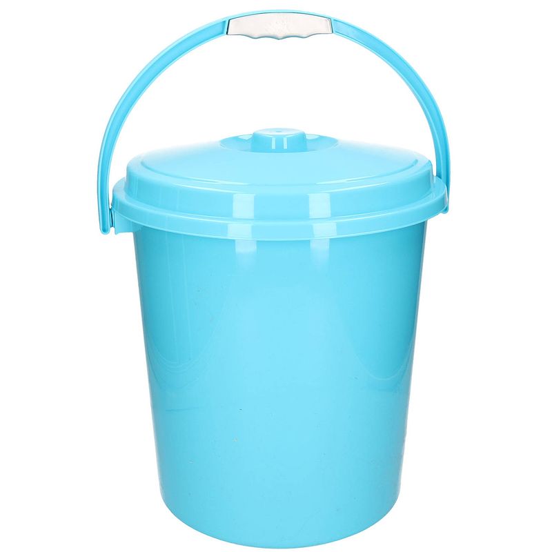 Foto van Afsluitbare emmer met deksel 21 liter blauw - emmers