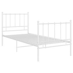 Foto van The living store eenpersoons bedframe - metaal - 206 x 105 x 99 cm - wit - montage vereist