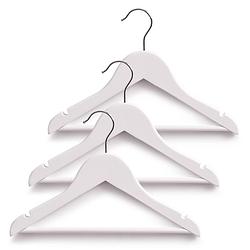 Foto van Zeller kledinghangers kind - set 9x - wit - hout - 30,5 cm - kledinghangers
