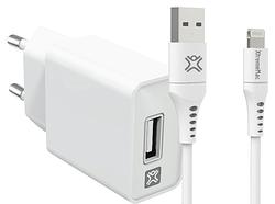 Foto van Xtrememac oplader 12w + lightning kabel 2m kunststof wit