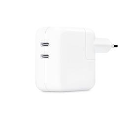 Foto van Apple lichtnetadapter van 35 w met twee usb?c-poorten oplader wit