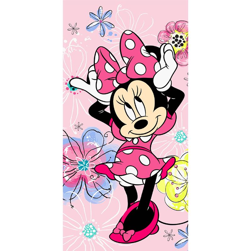 Foto van Disney minnie mouse strandlaken strik - 70 x 140 cm - katoen