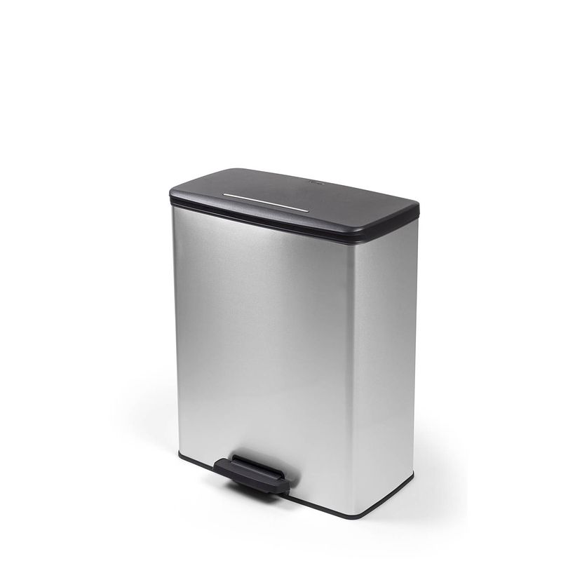 Foto van Curver deco bin duo prullenbak - 26l+26l - rechthoekig - zilver metallic