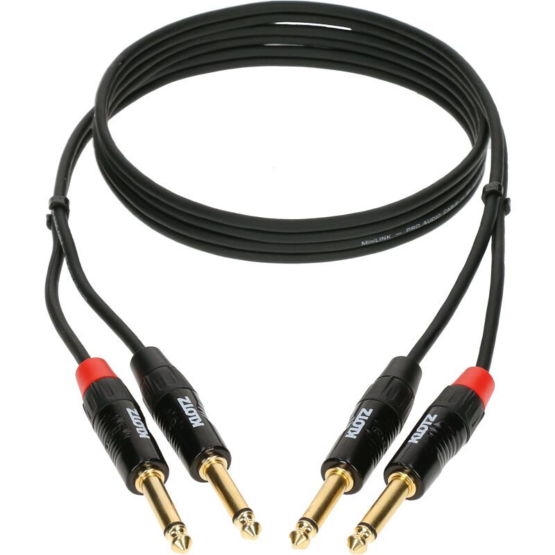 Foto van Klotz kt-jj150 minilink pro twin stereo cable 2x 2 jack 6.35 2p 1.5m