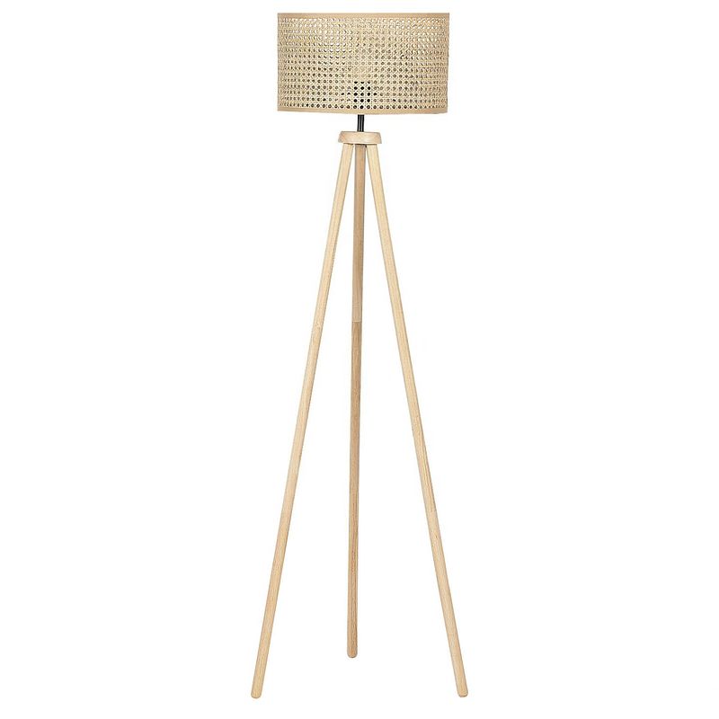 Foto van Beliani penton - staande lamp-natuurlijk-rotan, rubberhout