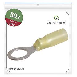 Foto van Quadrios 23c530 ringkabelschoen dwarsdoorsnede (max.): 6 mm² gat diameter: 10.5 mm deels geïsoleerd geel 50 stuk(s)