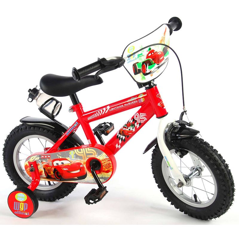 Foto van Disney jongensfiets cars 12 inch 21,5 cm jongens terugtraprem rood