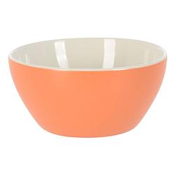 Foto van Excellent houseware soepkommen/schaaltjes - acapulco - porselein - d14 x h6.5 cm - oranje - kommetjes