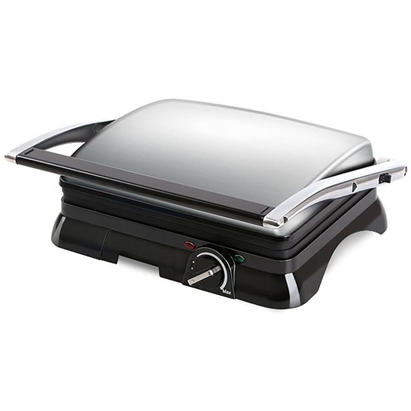 Foto van Contactgrill - tosti apparaat - tosti ijzer - aigi samy - cool touch - rvs - zwart/zilver